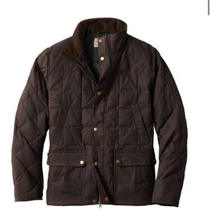 L.L.Bean Upcountry Waxed-Cotton Down Jacket - XL - Coffee Bean Brown